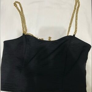 Express gold chain crop top